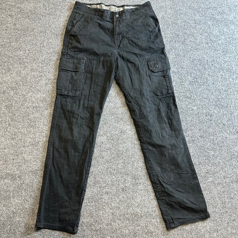 Denver Hayes Cargo Pants Mens Size 30x32 Black Straight Leg Stretch Casual